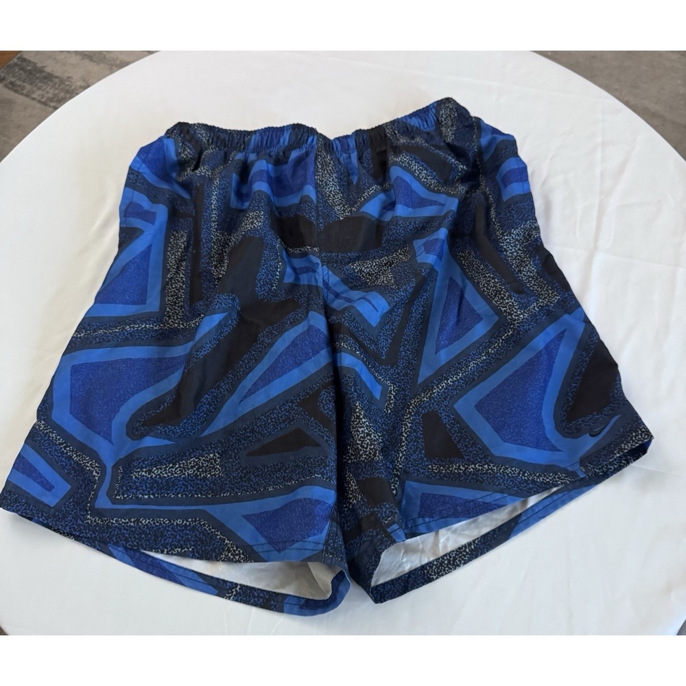 Nike Drift Aweigh 9"  Navy Blue Yellow Bathing Suit Trunks Sz XL